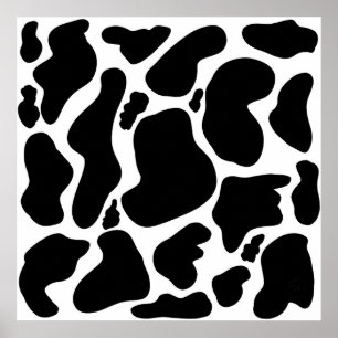 Simple Black & white Large cow spots Animal print