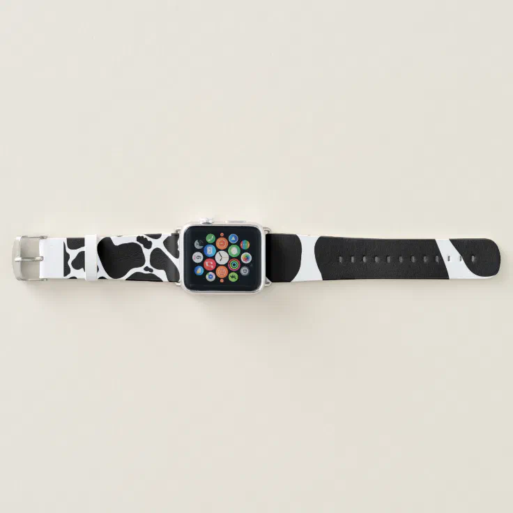 Simple Black & white Large cow spots Animal print Apple Watch Band | Zazzle Simple Black & white Large cow spots Animal print Apple Watch Band | Zazzle