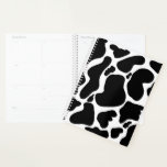 Simple Black & white Large cow spots Animal print Planner<br><div class="desc">Modern minimalist big cow spots hand drawn doodles illustration, black and white colors cow skin texture doodling, cow aesthetic pattern, trendy monochrome cow spots picture animal print, dalmatian like dots and spots artwork, modern and simple cow animal camouflage mammal’s kingdom, on a solid white background. A fashion trend vintage art...</div>