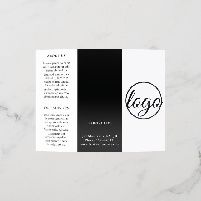 Simple Black & White Logo Modern Business  Brochure (Outside)