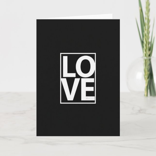 Simple Black White Love Card (Front)