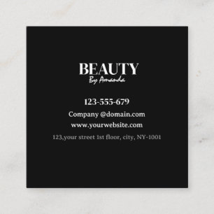 Simple Black White Makeup Hair Beauty Salon Appointment Card