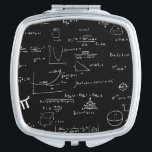 Simple Black White Mathematic Formulas Equations  Compact Mirror<br><div class="desc">The simple black and white mathematical formulas and equations on this compact mirror are perfect for anyone who wants a quick and easy way to check their reflection on the go. Whether you're a student who needs to review before a test, or a busy professional who needs to make sure...</div>