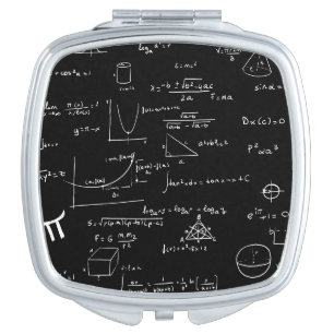 Simple Black White Mathematic Formulas Equations  Compact Mirror