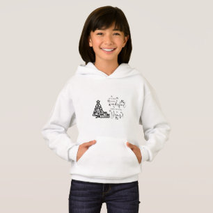 Simple Black White Merry Christmas Trees Quote Ho Hoodie