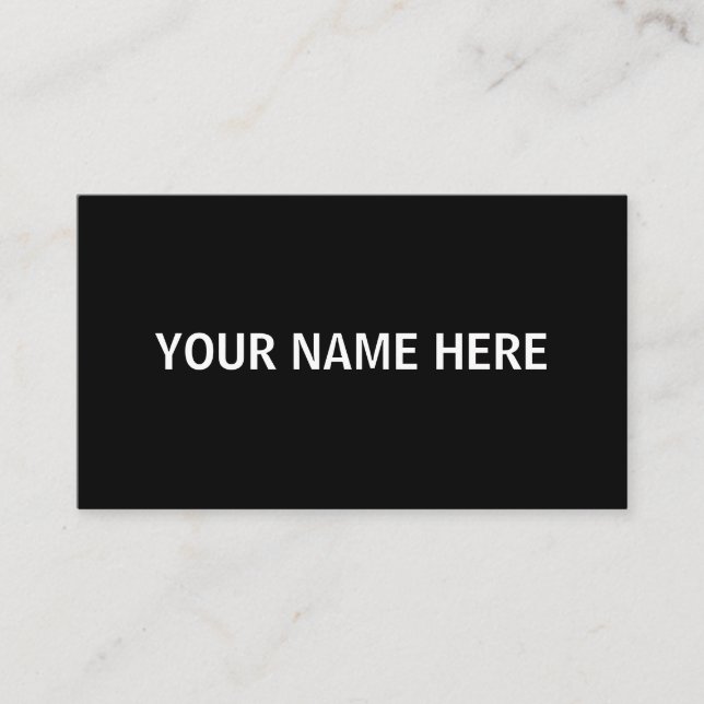 SIMPLE BLACK WHITE MINIMAL SCRIPT HANDWRITTEN BUSINESS CARD (Front)