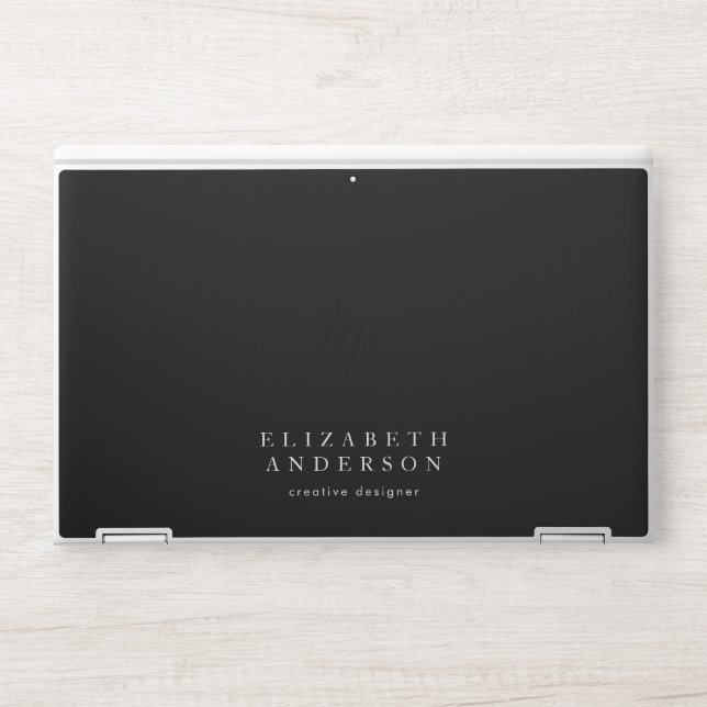 Simple Black & White Modern HP Laptop Skin (Front)