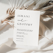 Simple Black & White Modern Minimalist Wedding Invitation