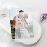 Simple Elegant Minimalist Transparent Wedding Acrylic Invitations