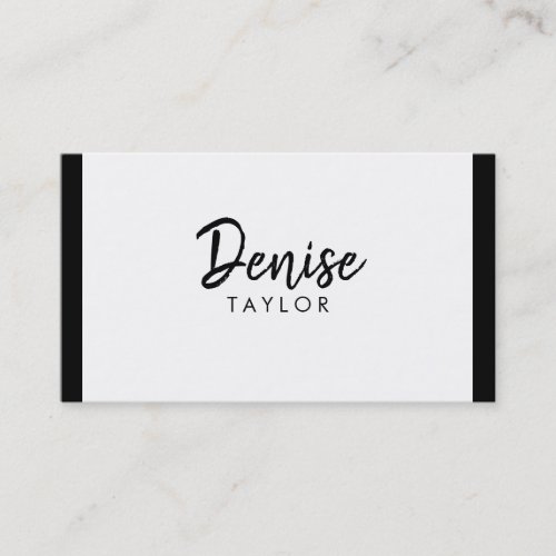 Simple black white modern square minimalist plain business card