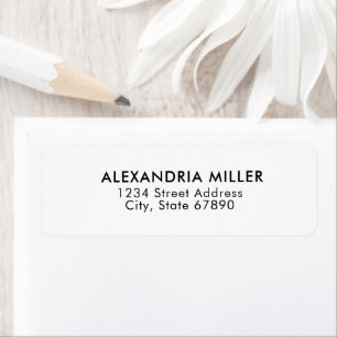 Simple Black White Modern Typography Address Label