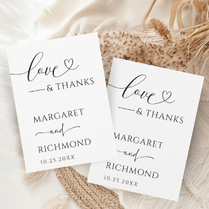Simple Black White Modern Wedding Thank You Cards