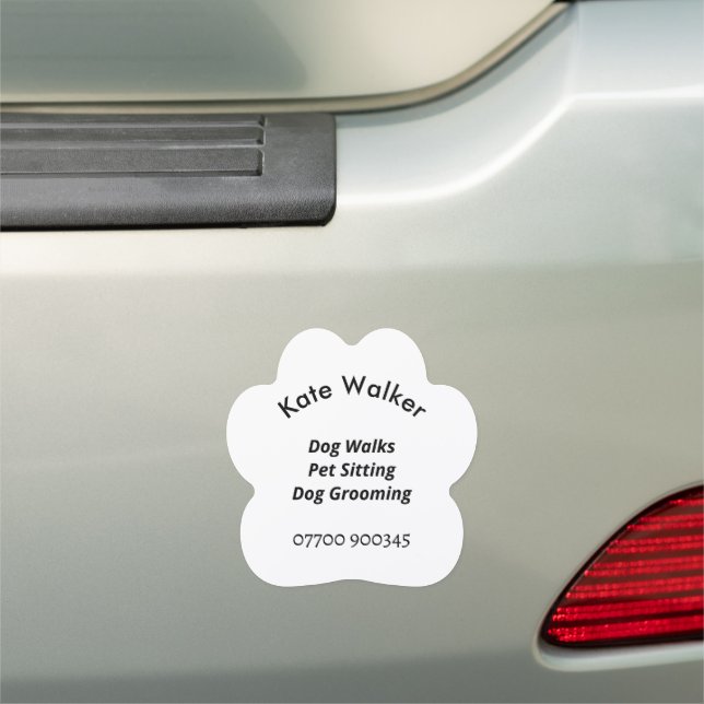 Simple Black & White Monochrome Animal Dog Care Car Magnet (In Situ)