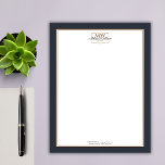 Simple Black White Monogram Business Letterhead<br><div class="desc">This design brings a modern and professional style to your business brand. Your monogram and business name is highlighted elegantly in a beautiful gold frame. Easily customizable to include your business details.</div>
