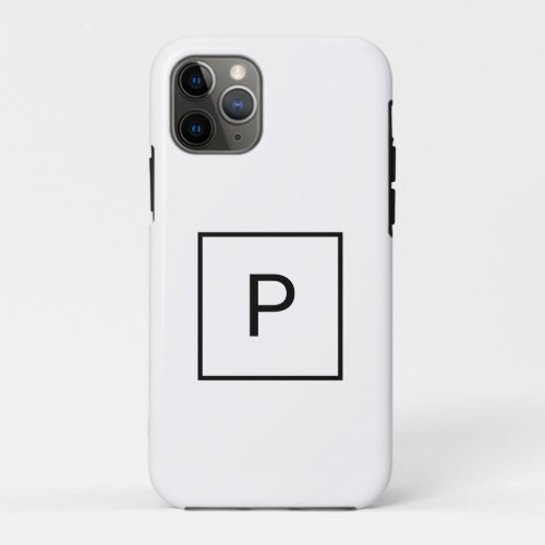 SIMPLE BLACK WHITE MONOGRAM CUSTOM PERSONALIZED Ca iPhone 11 Pro Case
