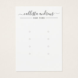 Simple Black White Multiple Earring Display Card