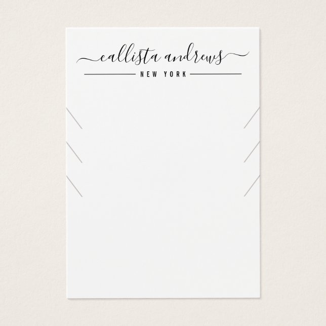 Simple Black White Multiple Necklace Display Card (Front)