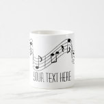 Simple Black White Music Notes Custom Name Coffee Mug at Zazzle
