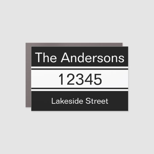 Simple Black White Name Address Mailbox Decal