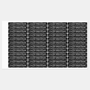 Simple Black White Name Labels – Custom