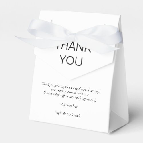 Simple Black White Newlywed Wedding Thank You  Favor Boxes