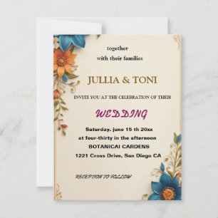 Simple Black & White Overlay Photo Wedding Invitat Invitation