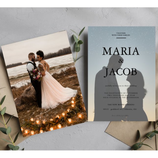 Simple Black & White Overlay Photo Wedding  Invitation (Creator Uploaded)