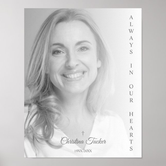 Simple Black & White Photo to Remember Loved Ones Poster (Front)