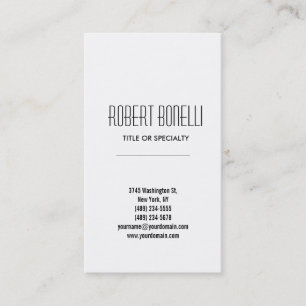 Simple Black White Plain Modern Business Card