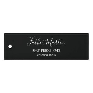 Simple Black White PRIEST PASTOR CLERGY Custom Ruler