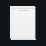 Simple Black White Professional Personalized Letterhead<br><div class="desc">A simple black and white professional letterhead for your business. Both of the fields are editable,  so you can change them to say what you want.</div>