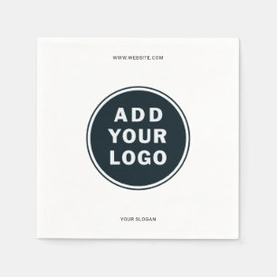 Simple Black White Promotional Logo Napkins
