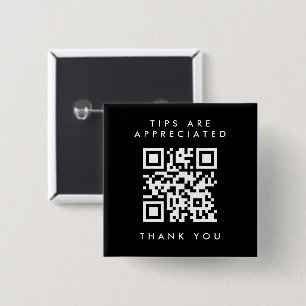 Simple Black & White QR Code Square Tip Button