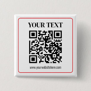 Simple Black & White QR code with Red Border Button
