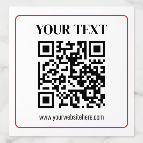 Simple Black & White QR code with Red Border Envelope Liner