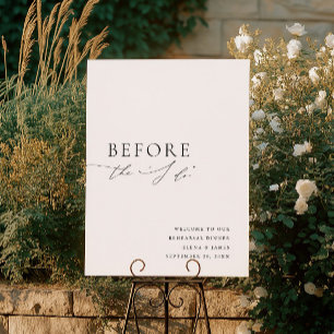 Simple Black & White Rehearsal Dinner Welcome Sign