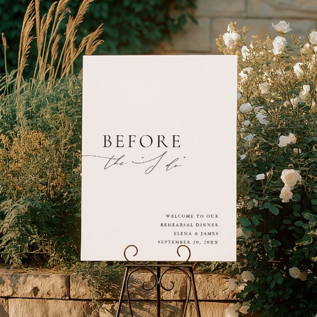 Simple Black & White Rehearsal Dinner Welcome Sign (Simple Black & White Rehearsal Dinner Welcome Sign)