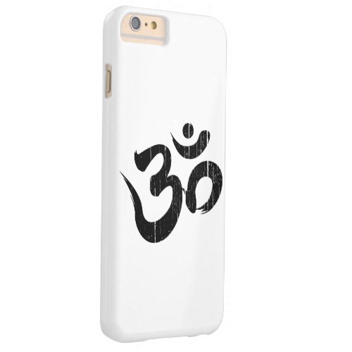 Simple Black  White Scratched Om Symbol Yoga Barely There iPhone 6 Plus Case