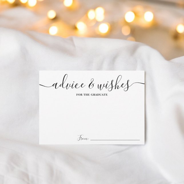 Simple Black white script advice wishes graduation Enclosure Card (Simple Black white script advice wishes graduation Enclosure Card)