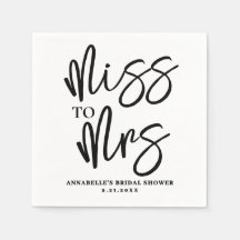 Simple Black White Script Bridal Shower