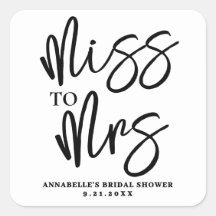 Simple Black White Script Bridal Shower