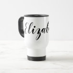 Simple Black White Script Name Coffee Travel Mug at Zazzle