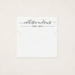 Simple Black White Script Necklace Display Card