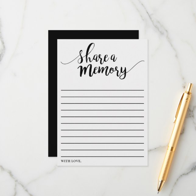 Simple Black & White Share A Memory Card (Front/Back In Situ)