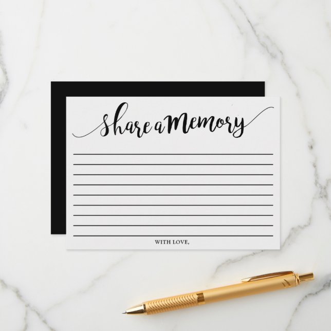 Simple Black & White Share A Memory Card (Front/Back In Situ)