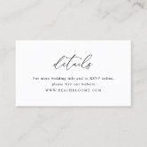 Simple Black & White Wedding  QR Code Details Card