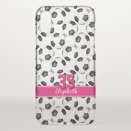 simple black white soccer ball pattern cute girly iPhone x case