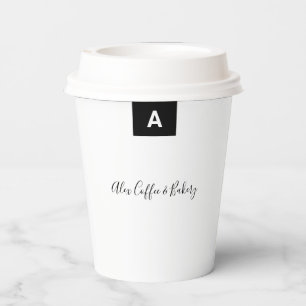 Simple Black & White Social media Business Custom Paper Cups