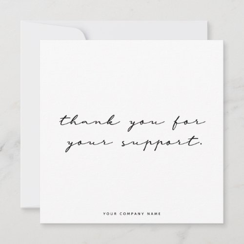 Simple Black  White Thank You Business Card