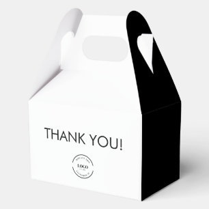 Simple Black white Thank you Custom Logo Favor Boxes